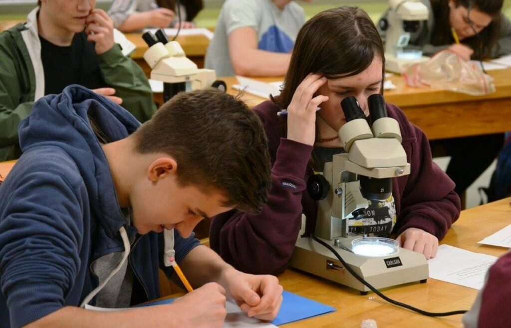 Teens learning science